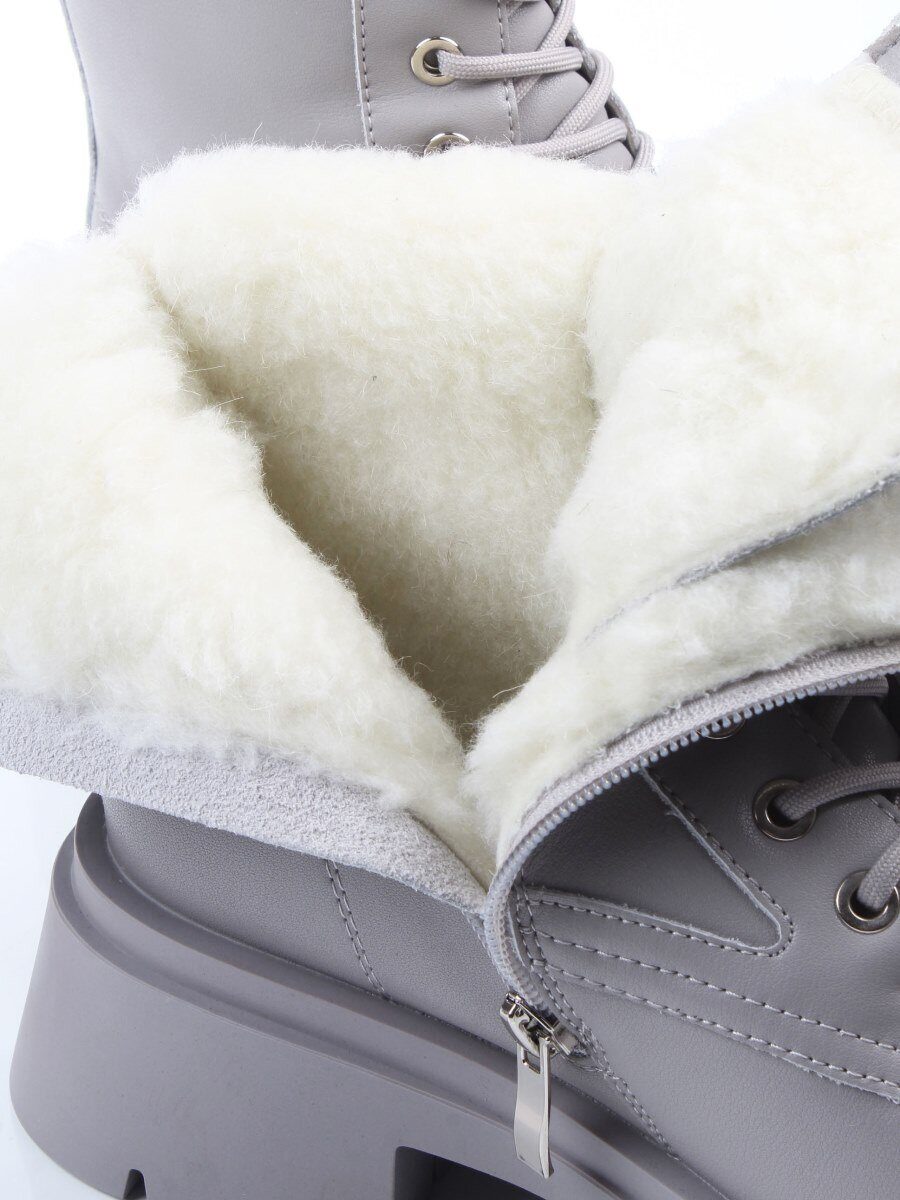 04-PAX86-5Z LT. GRAY Ботинки зимние женские (натуральная кожа, 100% шерсть)