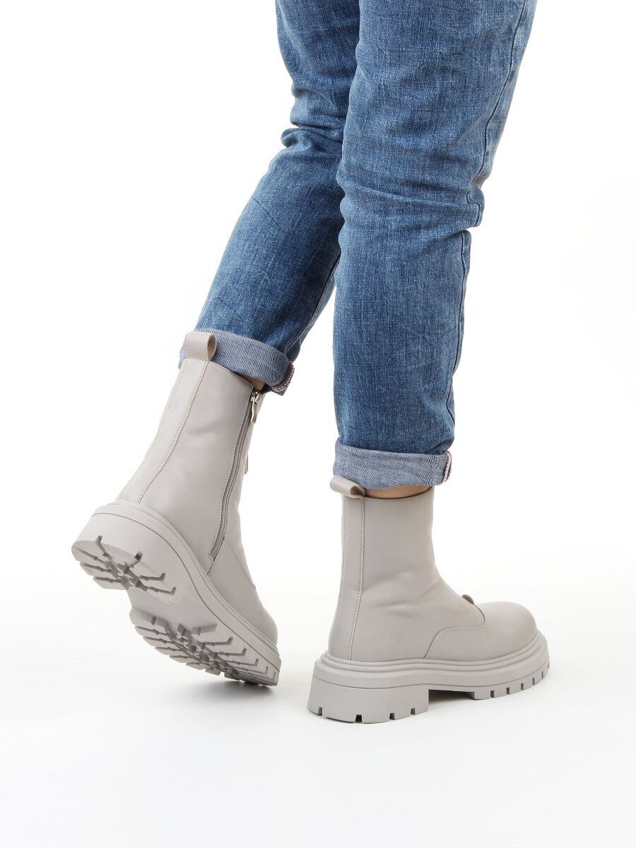 04-PAS152-2Z LT. GRAY Ботинки зимние женские (натуральная кожа, 100% шерсть)