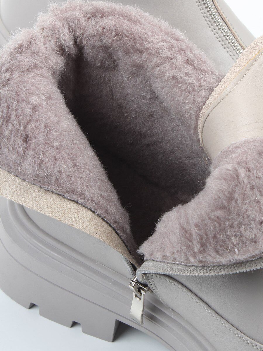 04-PAS152-2Z LT. GRAY Ботинки зимние женские (натуральная кожа, 100% шерсть)