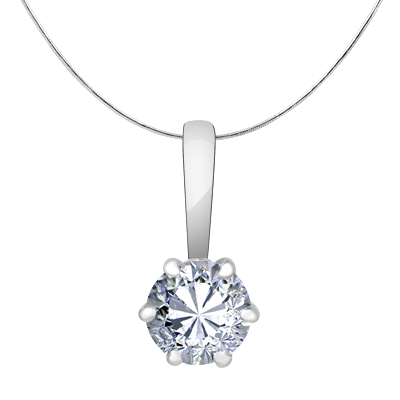 Подвеска с фианитом родированная серебро 925* 13-0256