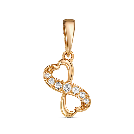 Подвеска с фианитом позолоченная серебро 925* 43-0156