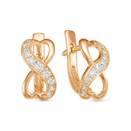 Серьги с фианитом позолоченные серебро 925* 41-0156