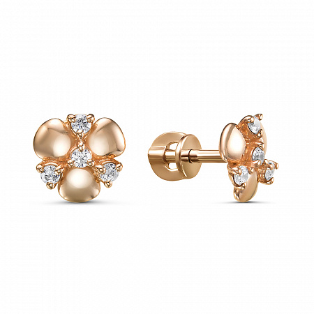 Серьги с фианитом позолоченные серебро 925* 42-0773