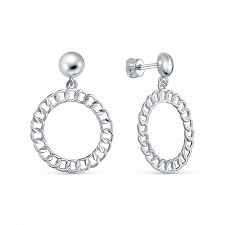 Серьги родированные серебро 925* 12-0911