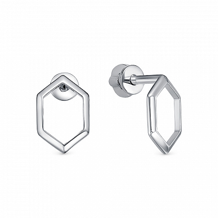 Серьги родированные серебро 925* 12-1070