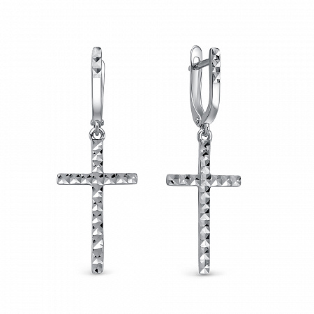 Серьги родированные серебро 925* 11-1408