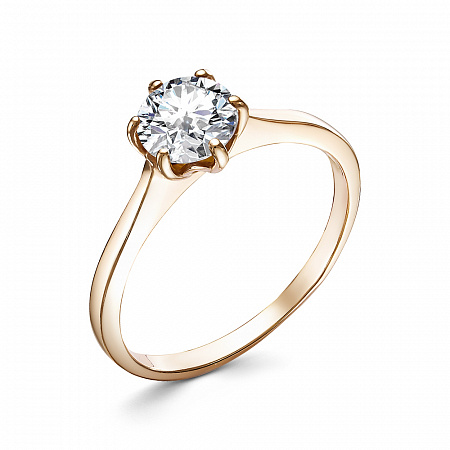 Кольцо с фианитом позолоченное серебро 925* 40-0256