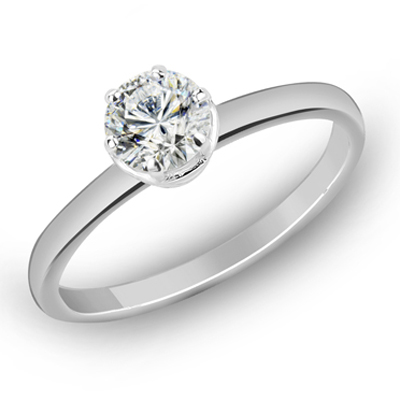 Кольцо с фианитом родированное серебро 925* 10-0018