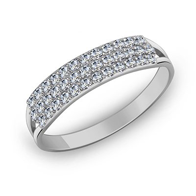 Кольцо с фианитом родированное серебро 925* 10-0014