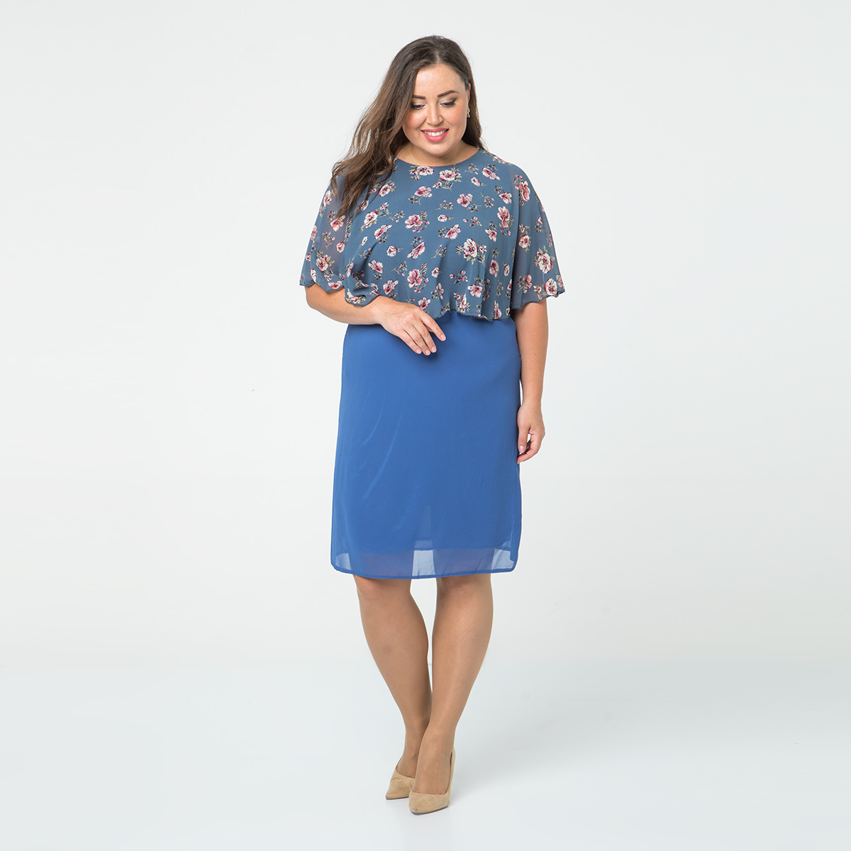 Платье, трикотаж, синий#961/009-017-132/Синий