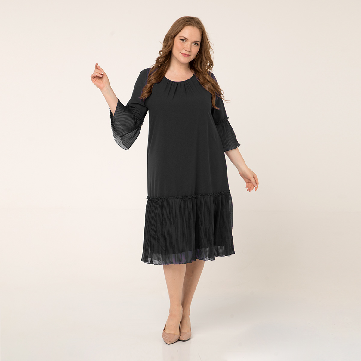 Платье, текстиль, серый#962/009-017-672/Серый