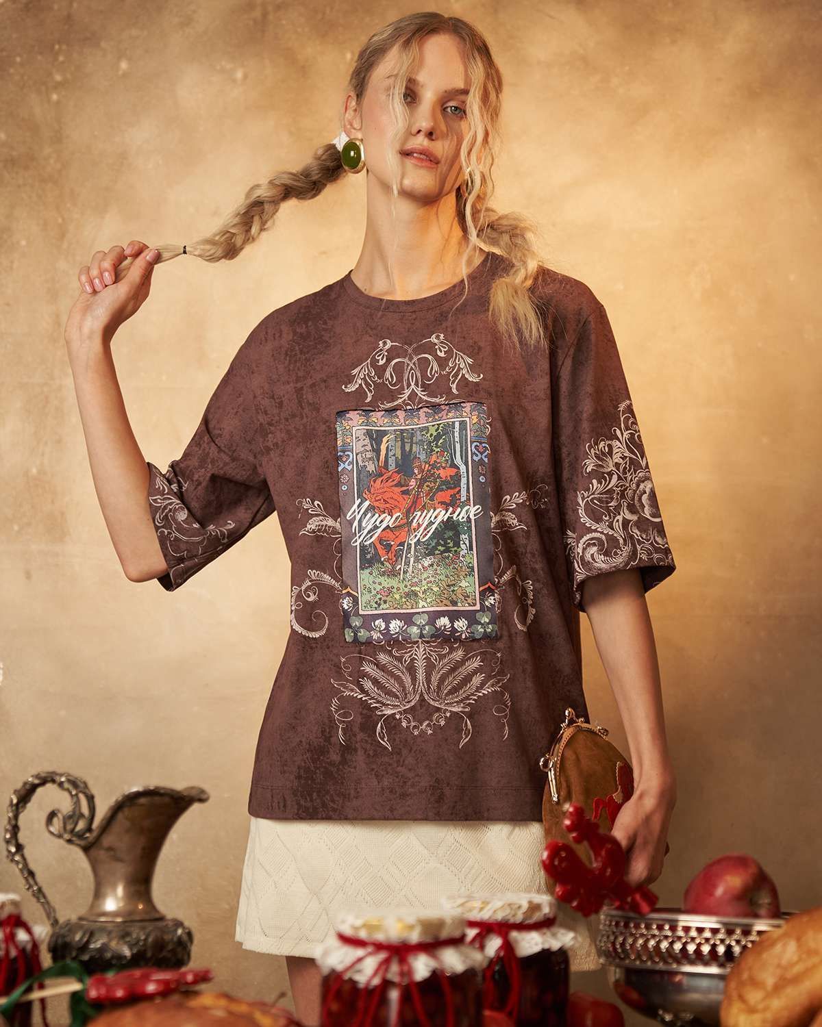 Футболка варёнка с шёлковой вставкой FRK002