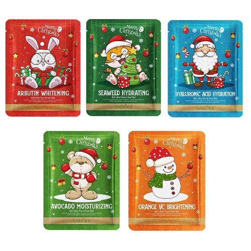 SADOER Набор новогодних масок для лица 5 шт.