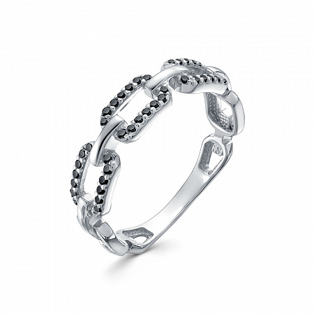 Кольцо с фианитом родированное серебро 925* 10-0937