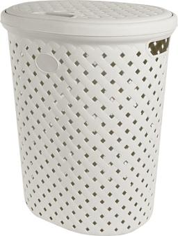 Корзина для белья Plast Team Rattan 42л 415х330х510 мм молочный туман