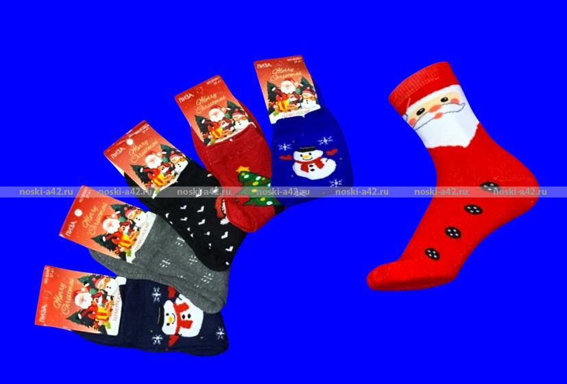 Термоноски женские внутри махра Новогодние арт. 3501