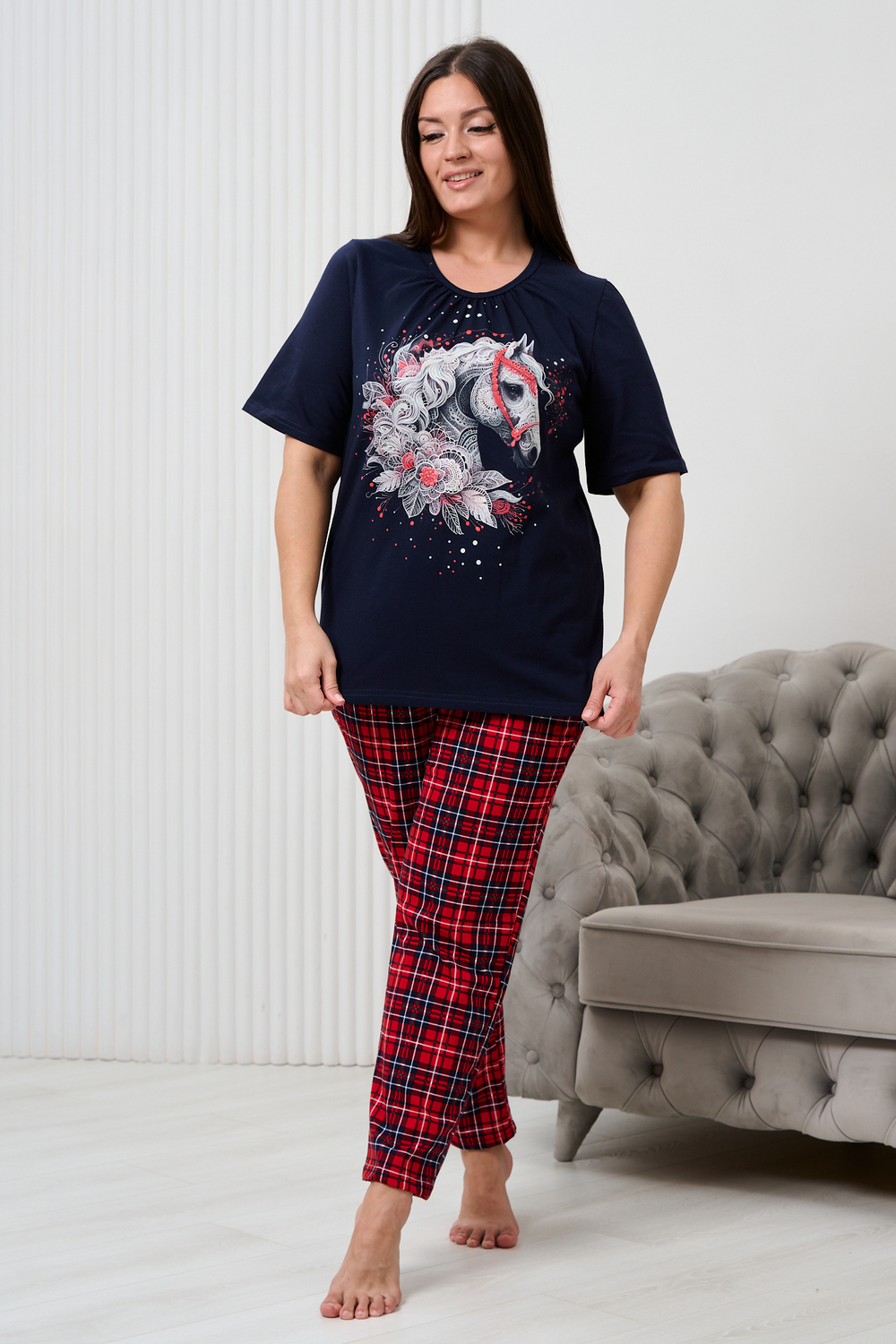 Женский костюм с брюками 9091