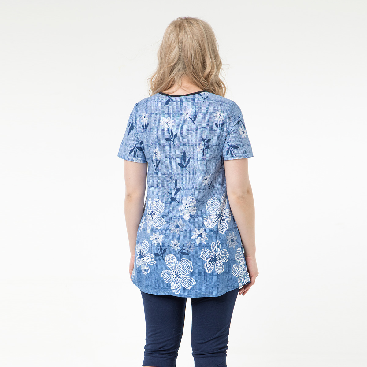 Костюм, трикотаж, туника, брюки, голубой#1002/009-004-173/Голубой