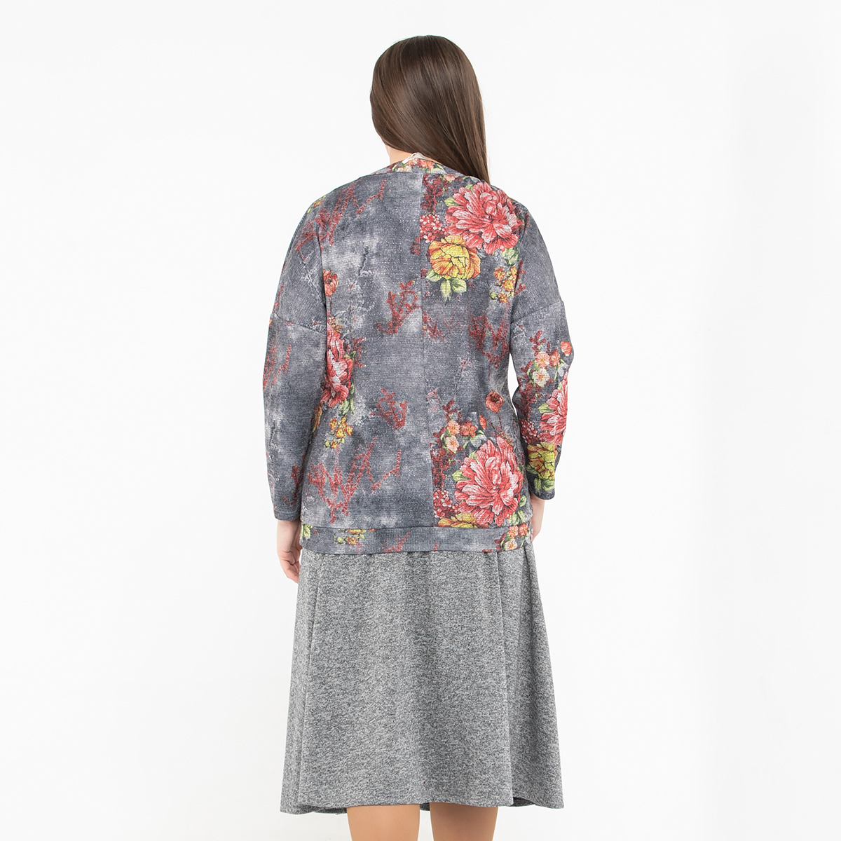 Костюм, туника, юбка , серый#620/009-029-543/Серый