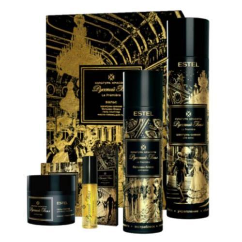 Набор "Русский бал. Вальс": шампунь 300 мл + бальзам 250 мл + гель-глиттер 40 мл + масло для губ 3,5 мл (Estel Professional, Культура красоты)