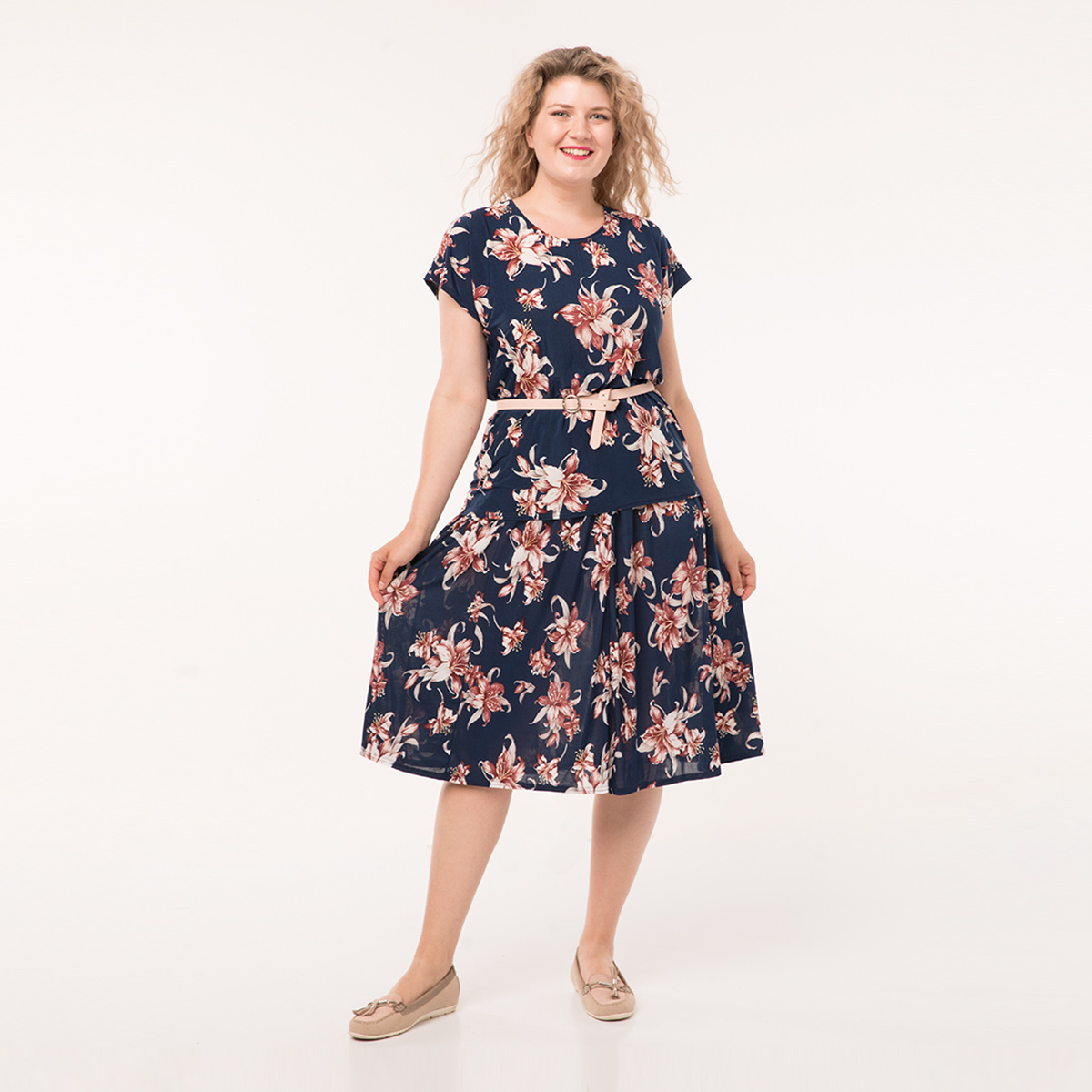 Костюм, трикотаж, блуза, юбка, коричневый#549/009-015-806/Коричневый