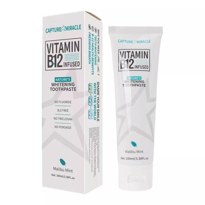 ПРИСТРОЙ!!!PEI MEI Зубная паста VITAMIN B12 Whitening Натуральное Отбеливание ВИТАМИН В12 Malibu Mint 100мл