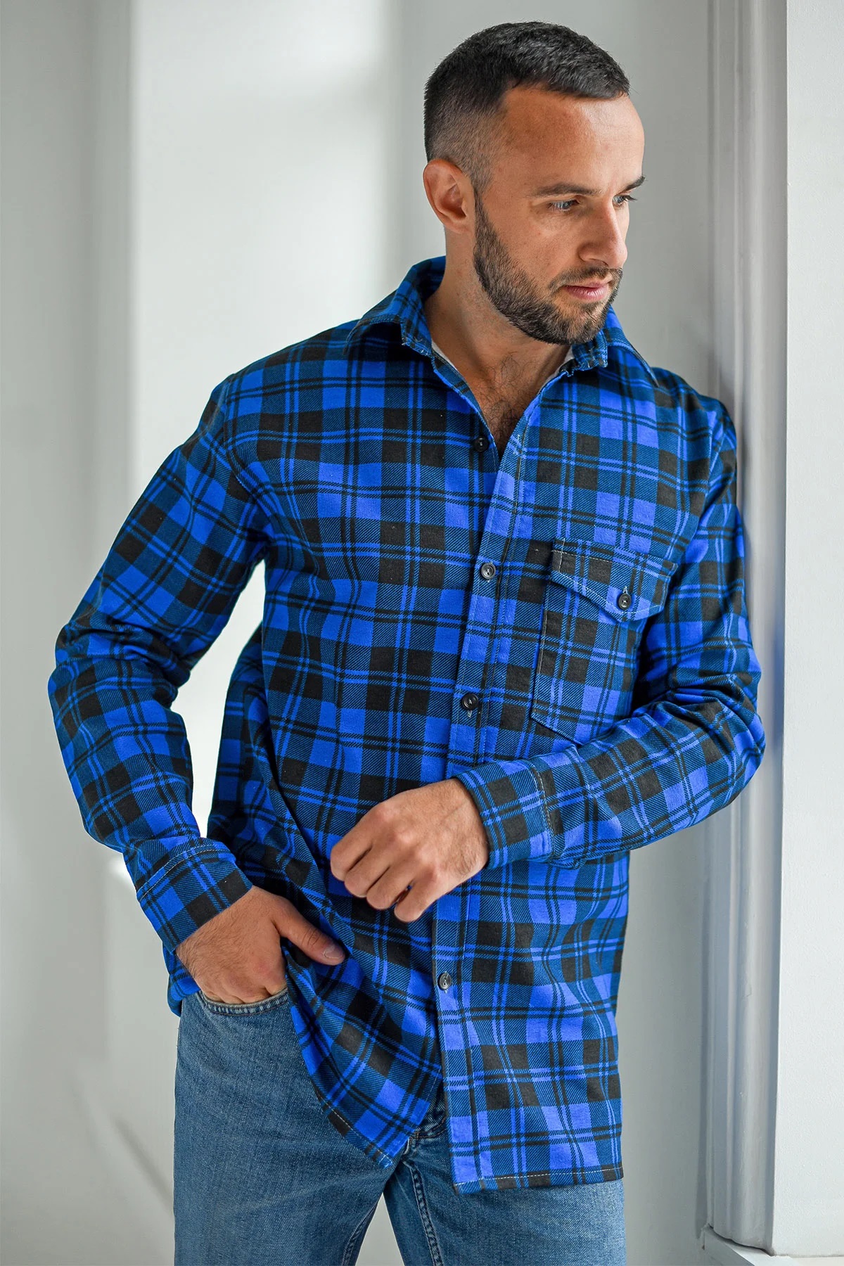 Сорочка верхняя мужская "Фланель" Артикул: 455-Ф