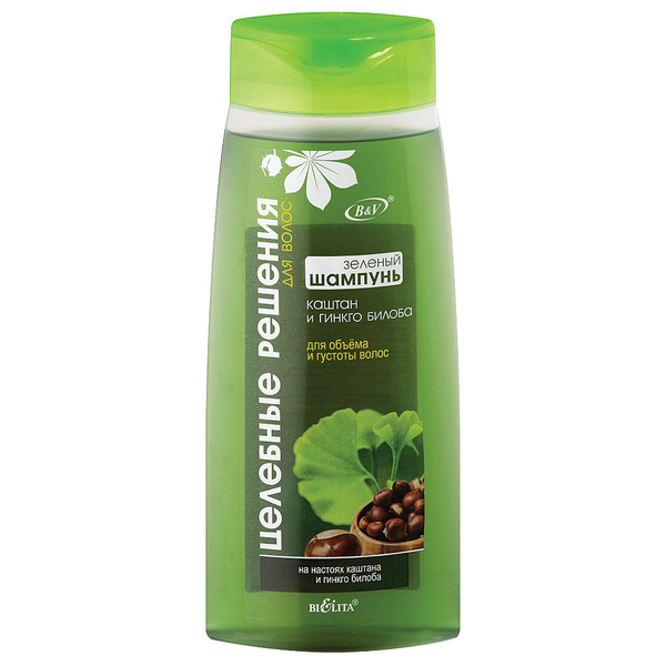Зелёный шампунь для объёма и густоты волос Каштан и гинкго билоба, 480 мл