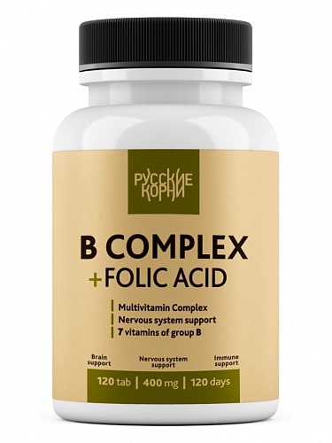 Комплекс "Витамины В1, В2, В3, В5, В6, В9, В12" 120 таблеток по 400 мг