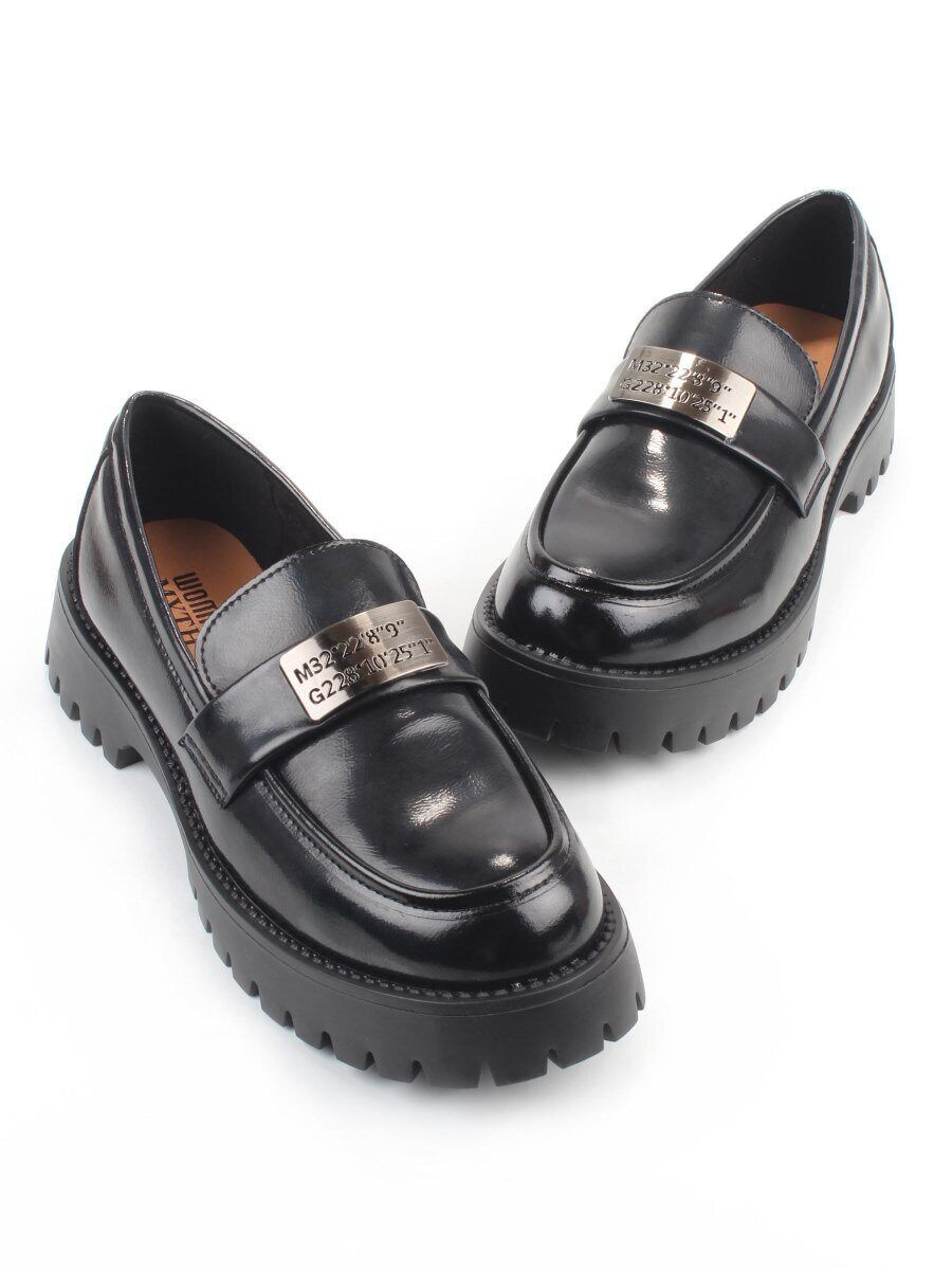 03-S77-49 BLACK Лоферы женские (натуральная кожа)