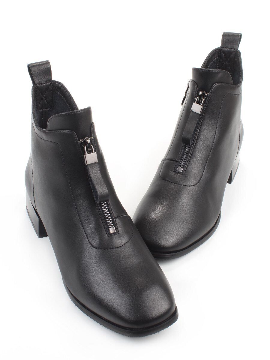 01-M43-16 BLACK Ботинки демисезонные женские (натуральная кожа)