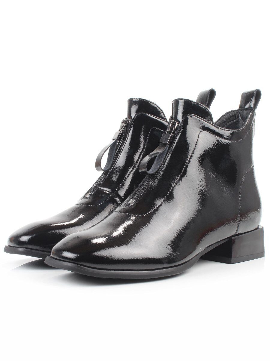 01-M43-17 BLACK Ботинки демисезонные женские (натуральная кожа)