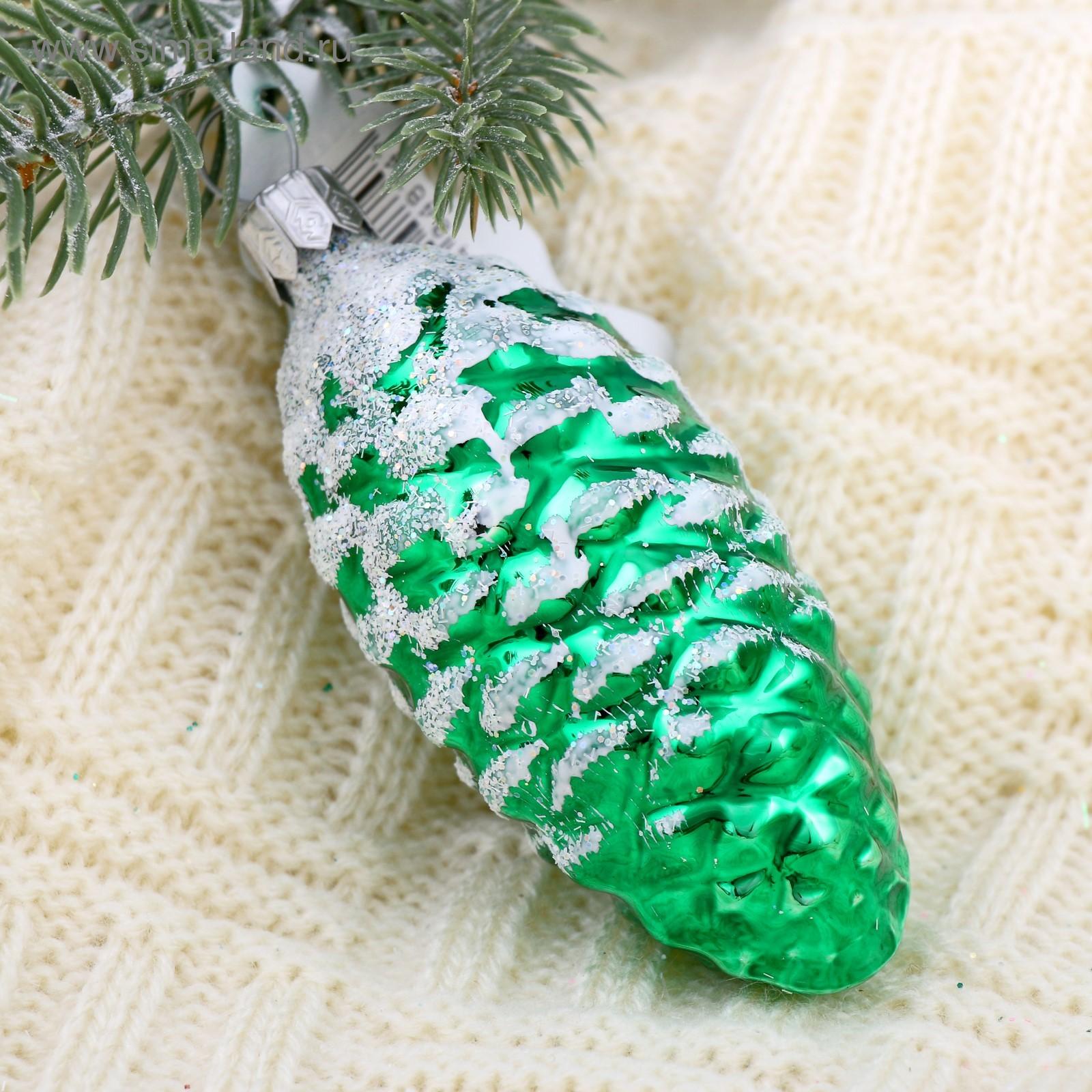 Новогоднее украшение «Шишка», h=9 см, МИКС