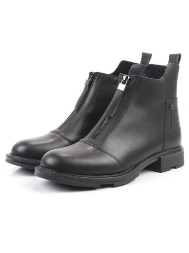 01-M43-10 BLACK Ботинки демисезонные женские (натуральная кожа)