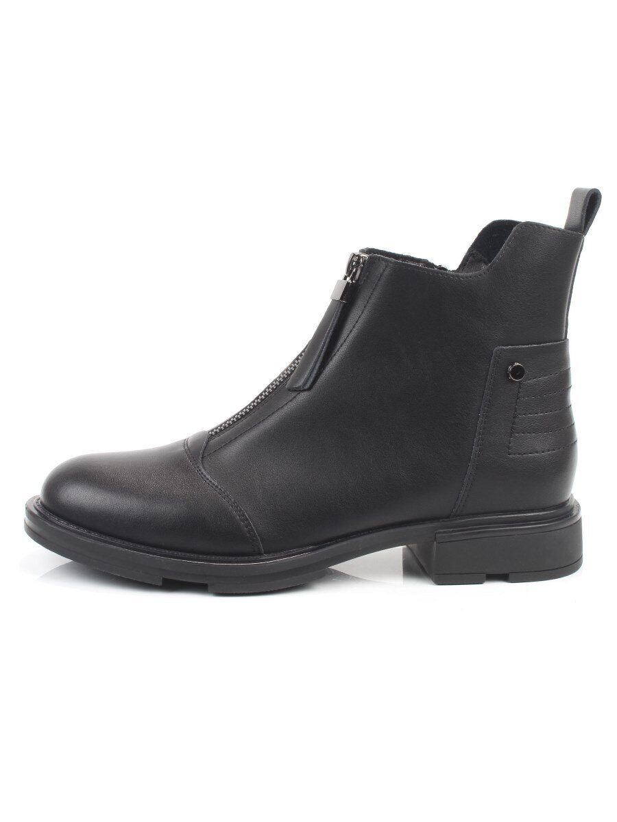 01-M43-10 BLACK Ботинки демисезонные женские (натуральная кожа)