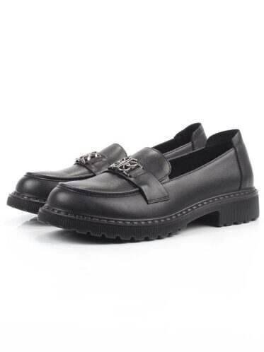 03-PDHL242-1 BLACK Лоферы женские (натуральная кожа)