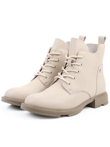01-M43-15 BEIGE Ботинки демисезонные женские (натуральная кожа)