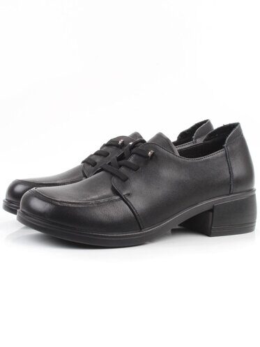 03-YDN15-22 BLACK Полуботинки женские (натуральная кожа)