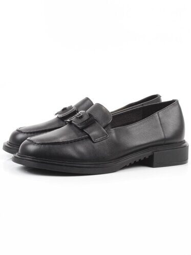 03-DEB57-1 BLACK Лоферы женские (натуральная кожа)