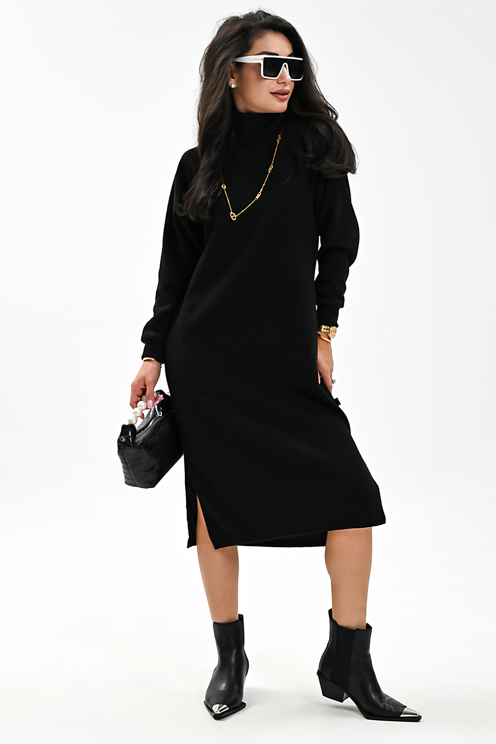 Платье женское теплое в рубчик