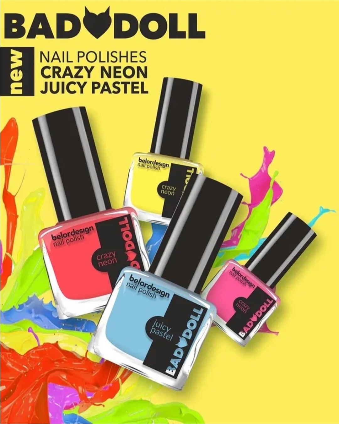 BelorDesign Лак для ногтей Bad Doll JUCY PASTEL тон 310 голубой 6мл