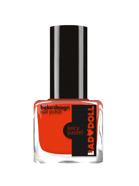 BelorDesign Лак для ногтей Bad Doll GRAZY NEON тон 303 апельсиновый 6мл