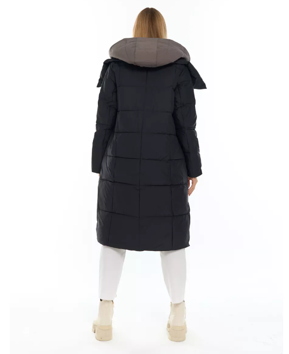 A610 BLACK Пальто зимнее женское со съемным жилетом (200 гр. био-пух)