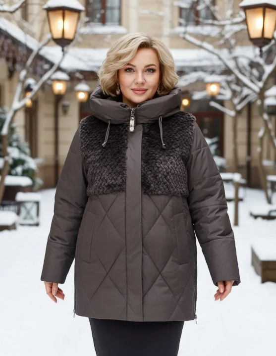 M-8800 DK. GRAY Куртка зимняя стеганная женская (150 гр. холлофайбер)