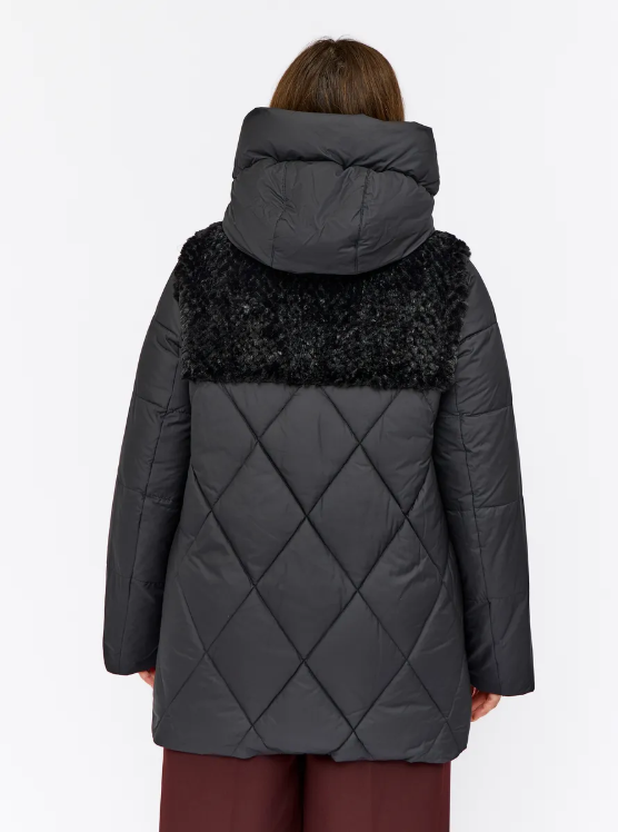 M-8800 BLACK Куртка зимняя стеганная женская (150 гр. холлофайбер)