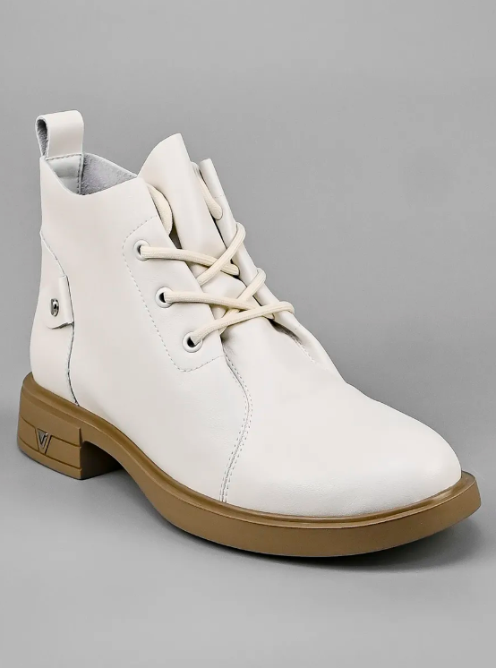01-M43-19 LT. BEIGE Ботинки демисезонные женские (натуральная кожа)