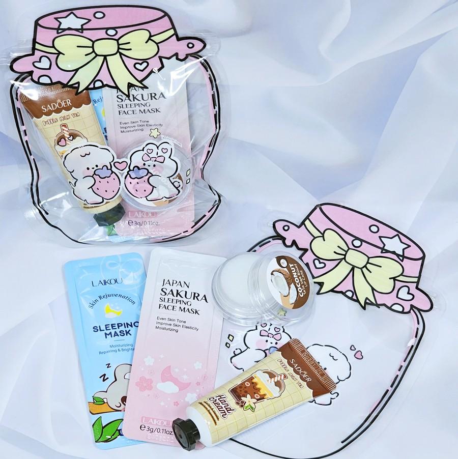 Подарочный набор в zip-пакете "Банка Варенья" (Крем для рук, Бальзам для губ, 2 маски)