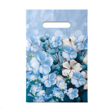 10 штук Пакет 20х30см/30мкм Лазурь ПВД с прорубной ручкой