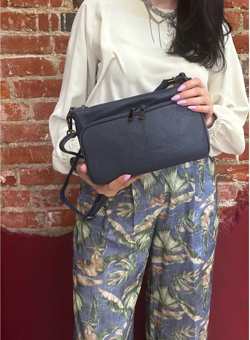 Сумка женская кожаная NN 8200# Blue ( Тёмно синий )