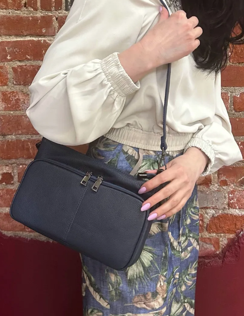 Сумка женская кожаная NN 8200# Blue ( Тёмно синий )